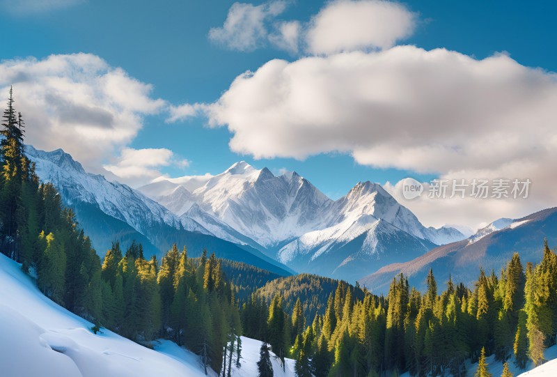 雪山高原草原森林风景