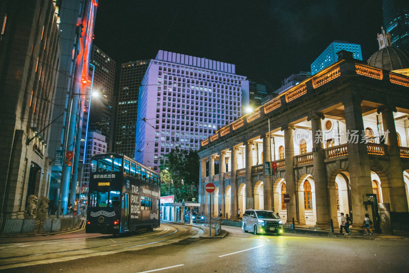 香港岛叮叮车风光