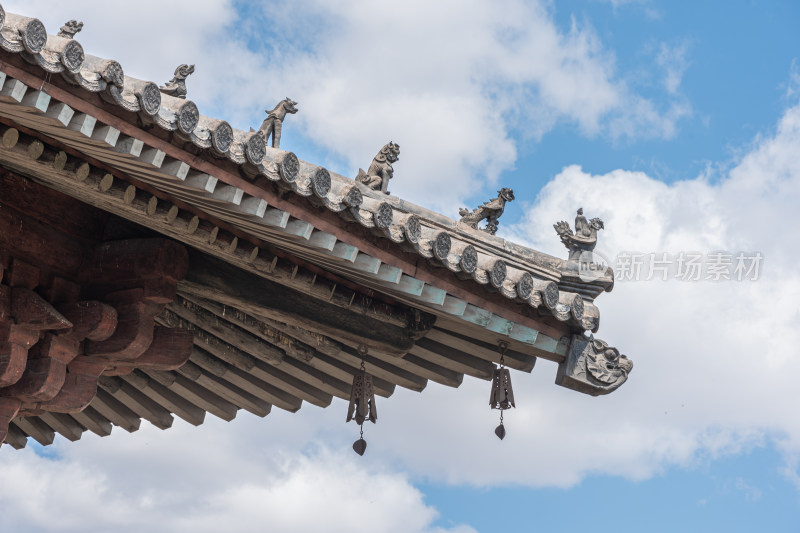 古代建筑斗拱屋檐特写