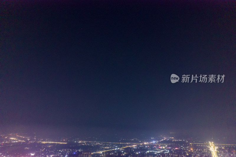广东阳江城市夜景交通航拍摄影图