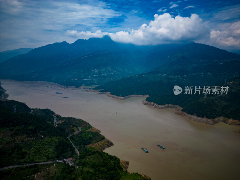 祖国大好河山长江三峡风光航拍图