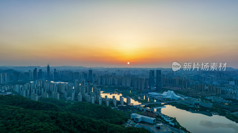 长沙梅西湖国际新城夜景航拍