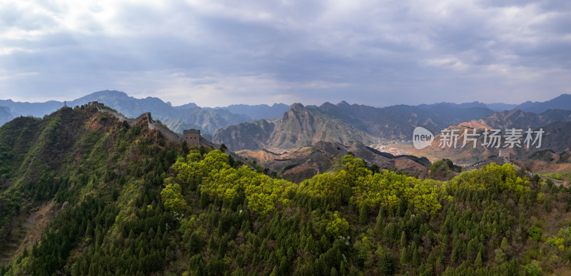 天津蓟州黄崖关长城旅游景区自然风光航拍