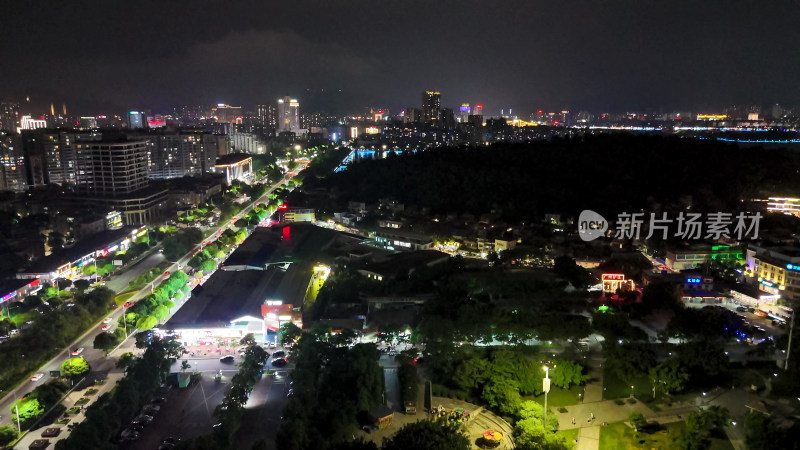 肇庆城市夜景大景航拍图