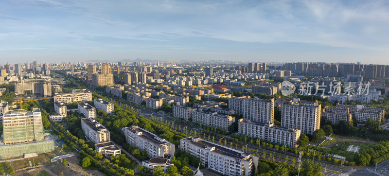 杭州下沙大学城风光航拍