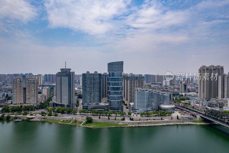 湖北襄阳城市风光旅游景区地标建筑航拍图