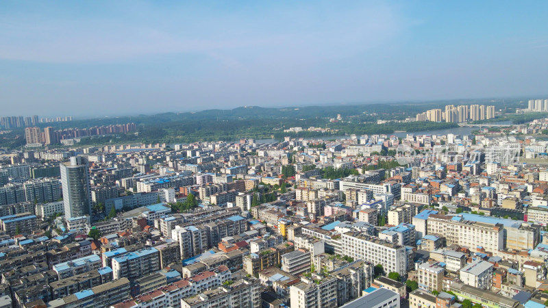 航拍湖北随州城市风光