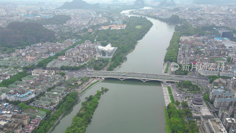 广西桂林城市风光航拍