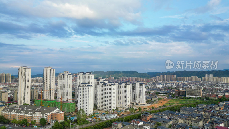 航拍湖北黄冈城市风光