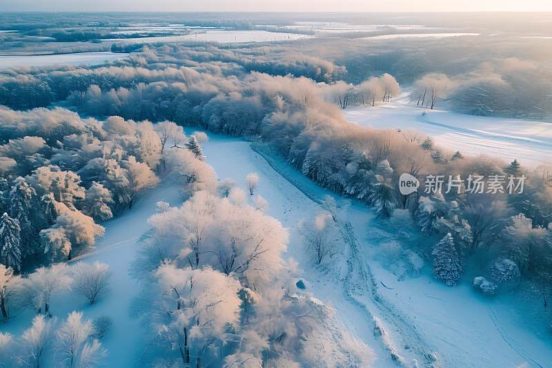 冬天风景大雪背景天空