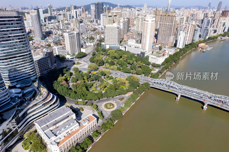 广州海珠广场海珠大桥城市高楼航拍摄影图