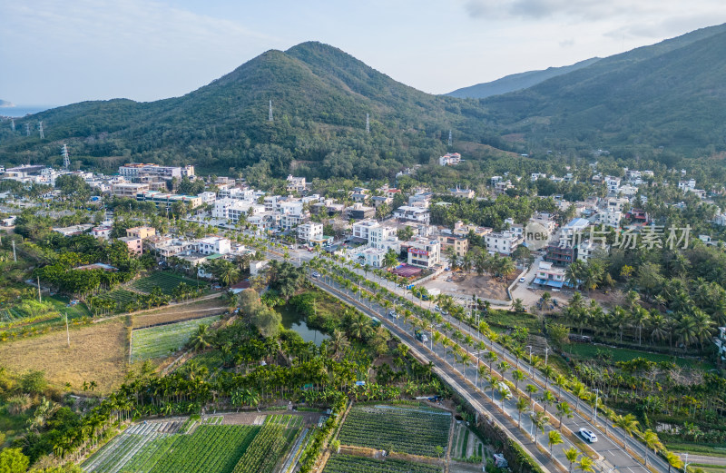 航拍三亚亚龙湾乡村振兴建设示范村博后村