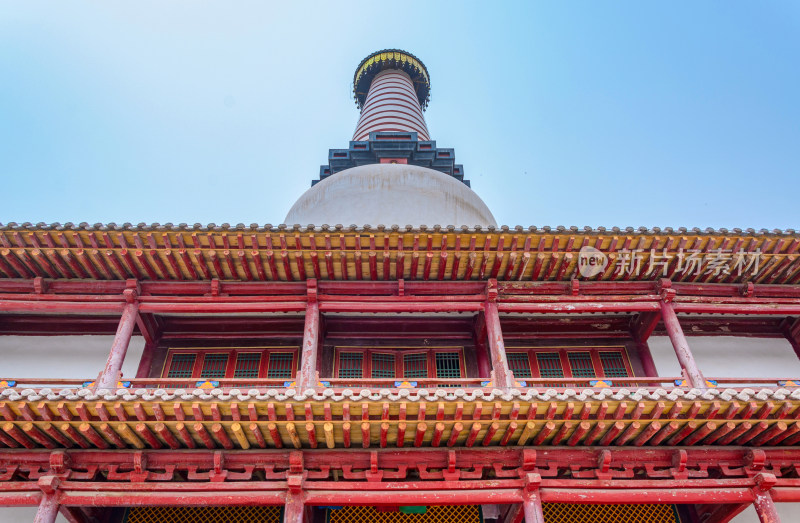 甘肃张掖大佛寺中式传统古建筑石塔