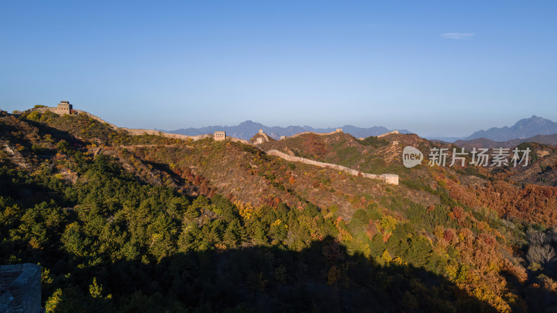 河北金山岭万里长城雄伟的长城秋景秋季航拍