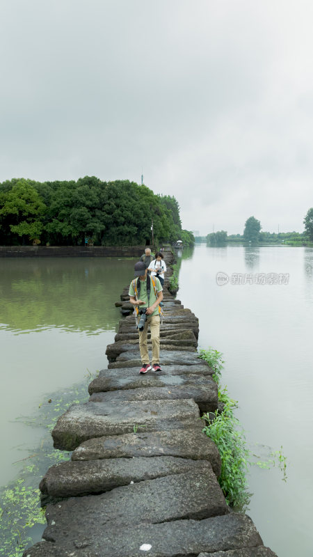 绍兴江南水乡避塘风景