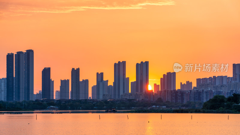 湖北武汉金银湖的落日