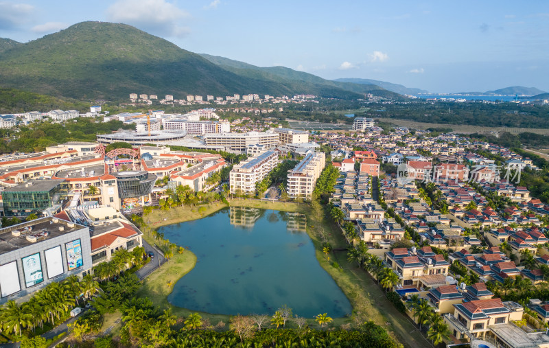 航拍三亚亚龙湾乡村振兴建设示范村博后村