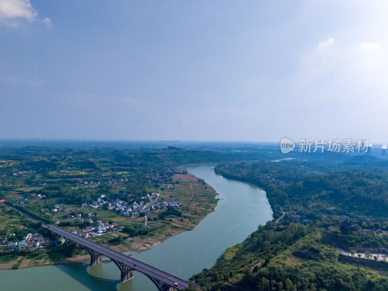 自然风光山川河流航拍图