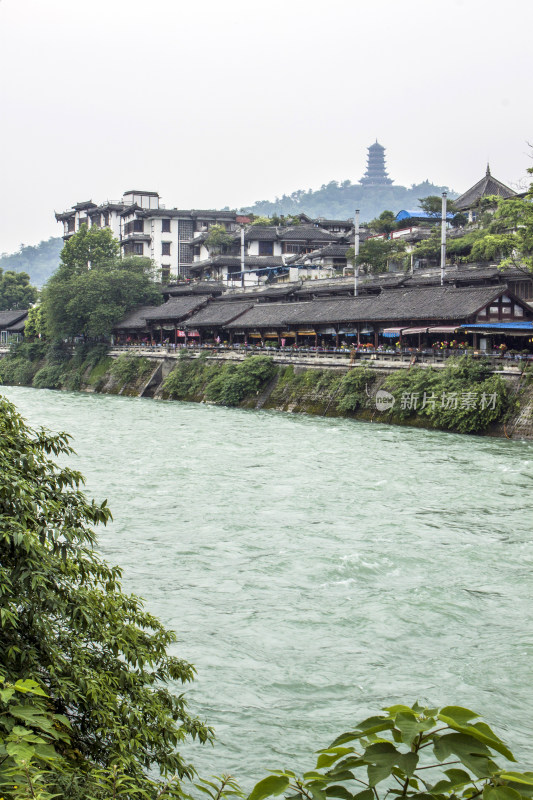 古城建筑河流