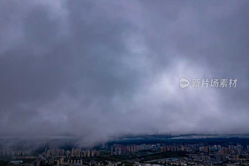 湖南怀化暴雨来了航拍摄影图