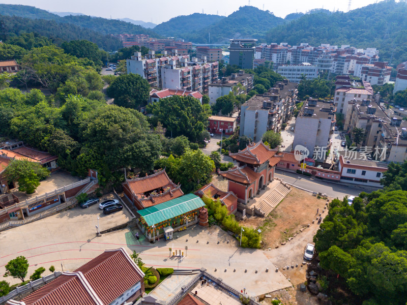 泉州少林寺及周边城市建筑航拍图