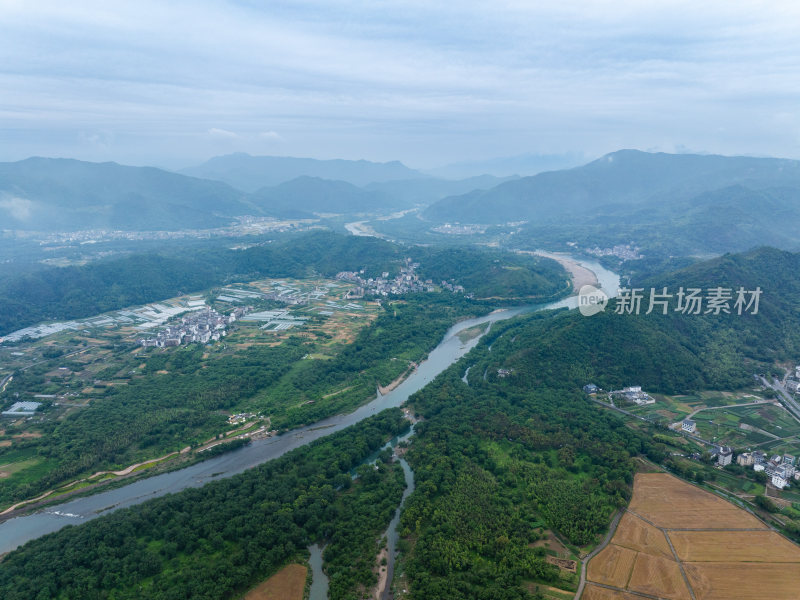 航拍浙江省温州市永嘉县楠溪江自然风光