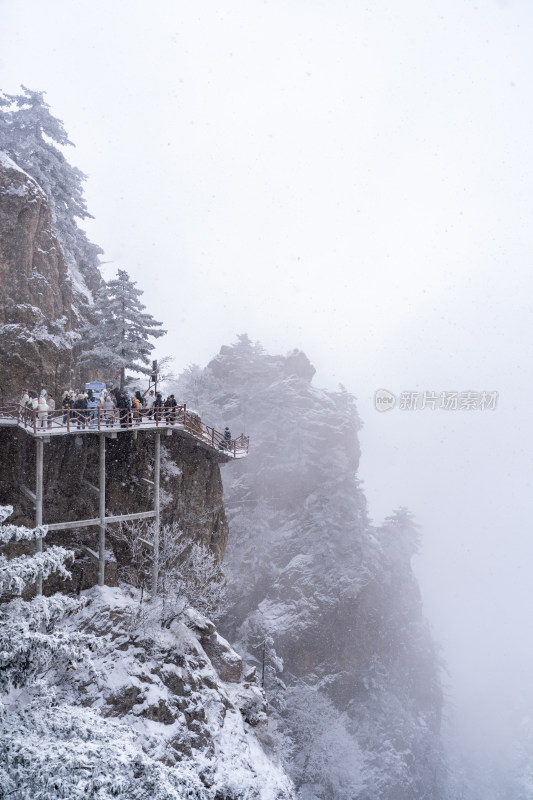 老君山下雪大山森林雾凇景观