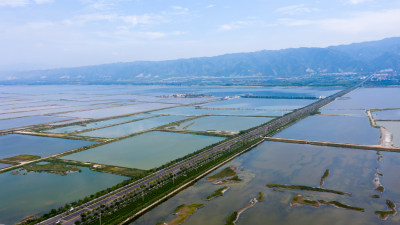 山西运城盐湖航拍