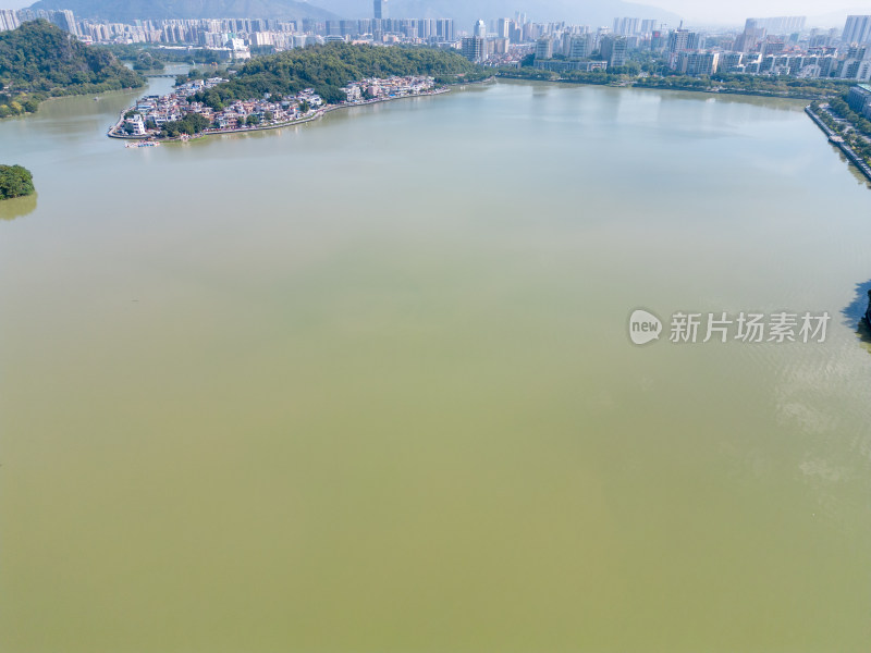 航拍广东肇庆星湖风景区