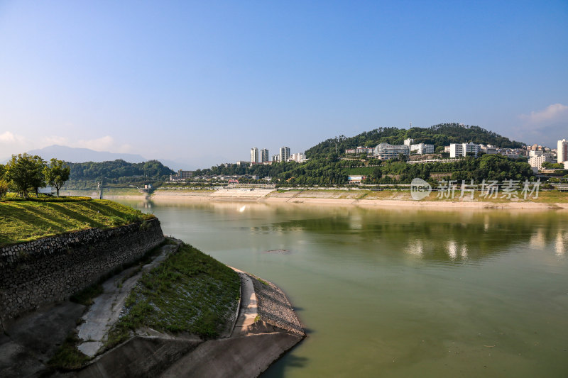 三峡大坝坝区坝上第一县秭归县城市风貌