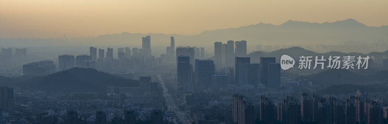 杭州余杭南湖景区晨曦风光航拍