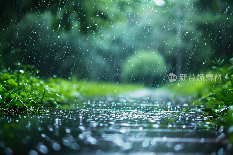 自然风景植物背景雨水