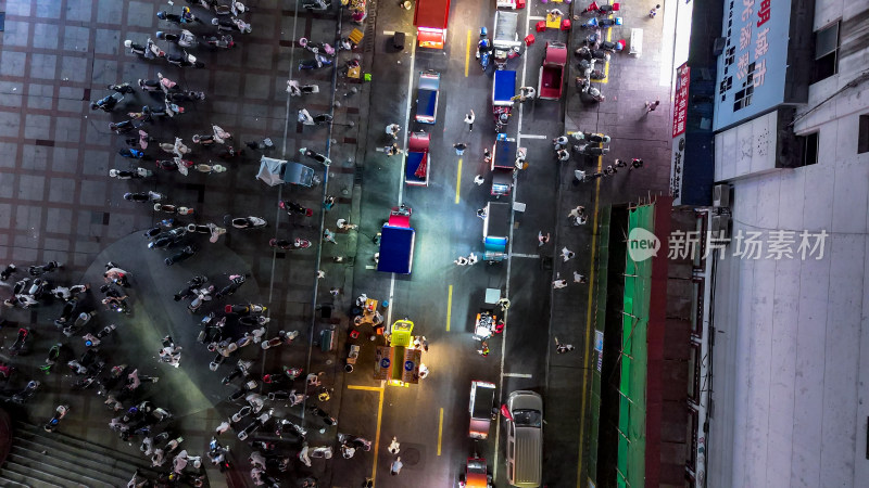 夜市摊经济航拍图