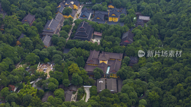 杭州西湖景区灵隐寺晨曦航拍