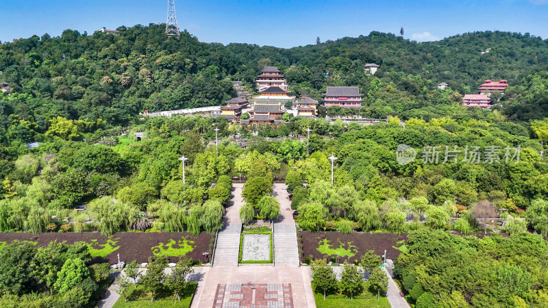 航拍湖北鄂州西山古灵泉寺