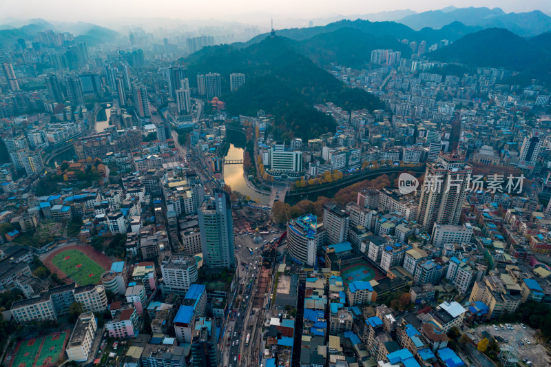 贵州遵义城市大景航拍图