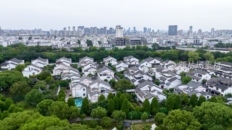 苏州城市建筑风景航拍江南民居住房人居环境