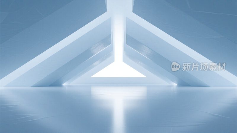 蓝色现代抽象几何空间场景
