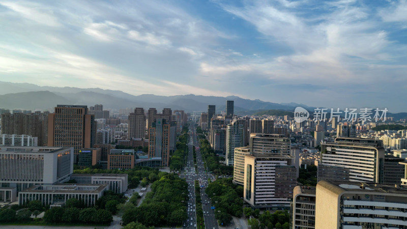 航拍福建龙岩龙岩大道