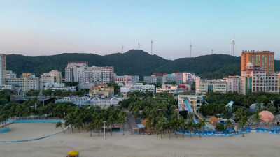 航拍广东阳江海陵岛大角湾海滨浴场