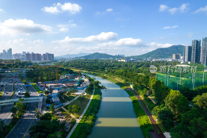 深圳南山区大沙河航拍