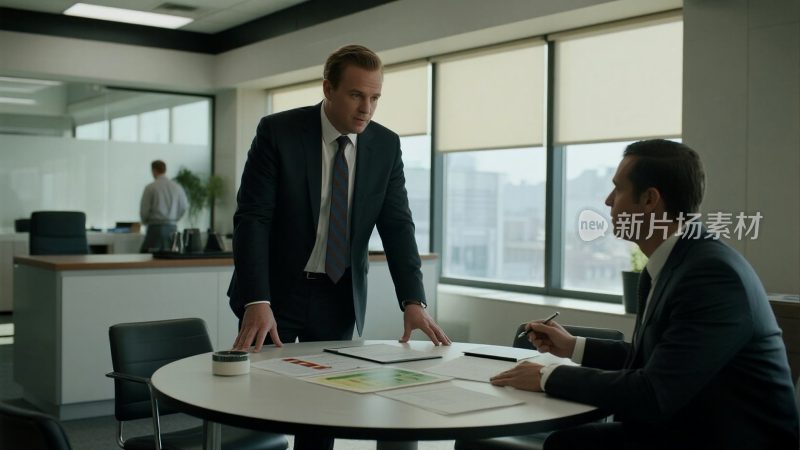 办公室内商务人士交流场景