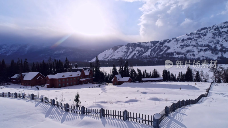 新疆阿勒泰喀纳斯冬季雪景