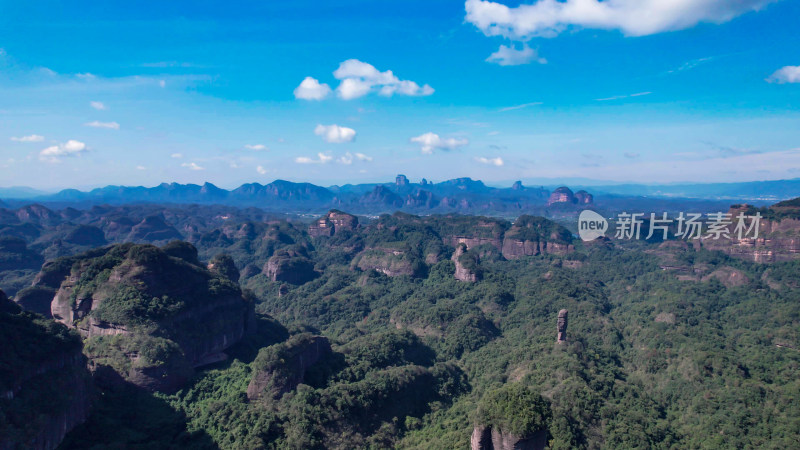 广东丹霞山5A景区丹霞地貌航拍