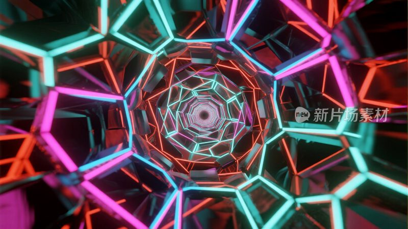 抽象发光隧道光影素材