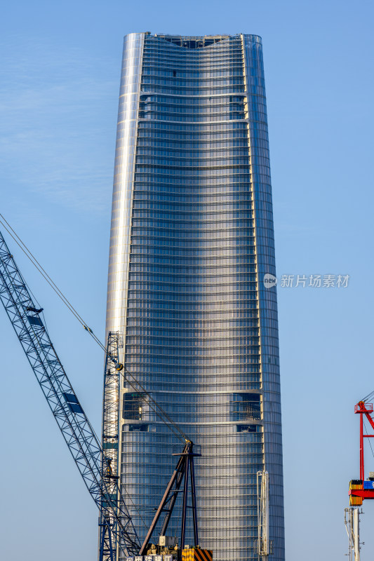 武汉绿地中心地标建筑施工建设场景