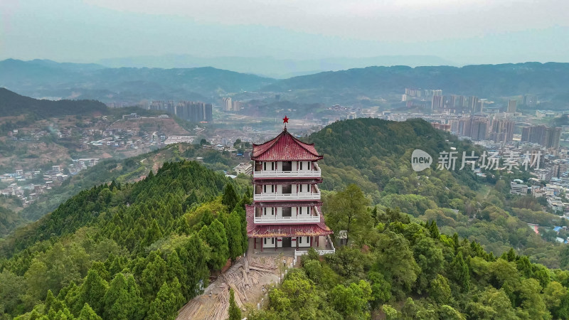 四川达州凤凰山风景名胜区航拍图