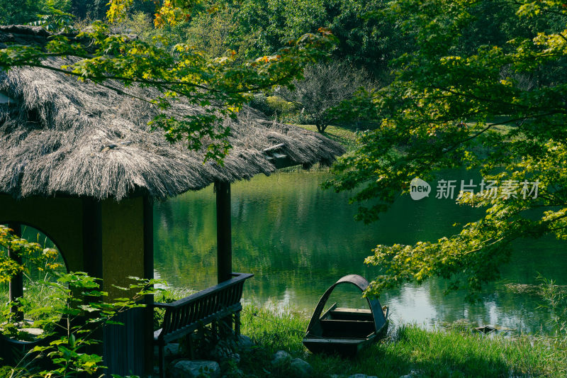 浣花溪湖边景色