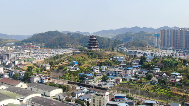 湖南湘西吉首乾州古城航拍