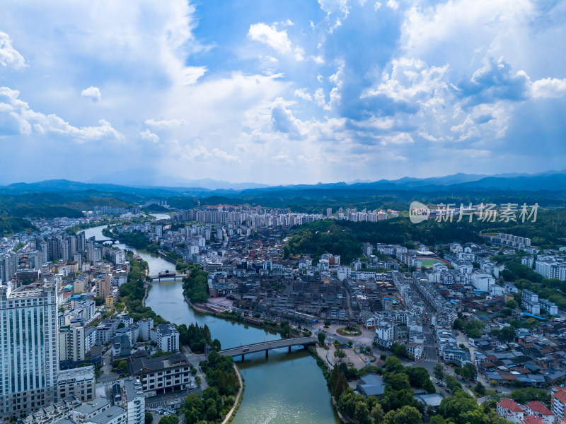 福建天宁城市风光航拍图